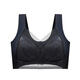 Women's Lace Wrapped Breast and Beautiful Back Bra, Push-up Wireless Fixed Cup Top-up Seamless Vest Style Sleeping Bra, Dark Blue 3L 120-140Jin Jin equals 0.5kg