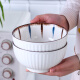 Haoya Jingdezhen Nordic style ceramic tableware hand-painted ceramic rice bowl soup bowl Lanhe 6-inch noodle bowl 2 pack