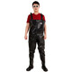 Waterproof waders, full body fishing suit, fishing jumpsuit, thickened fishing suit, wading clothes, rain pants, rain boots, fishing pants, dark blue 70 silk 41
