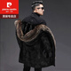 皮尔卡丹（pierre cardin）派克服男款真皮中长款皮毛一体水貂毛内胆皮草大衣冬款貂皮外套厚 图片色 L