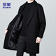 ROMON woolen coat mid-length men's autumn and winter business casual windbreaker men's warm woolen coat 1929 black XL