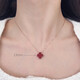 18K gold four-leaf clover necklace au750 color gold rose gold gold clavicle chain set chain birthday gift for girlfriend 18K rose gold (13mm chain set) red agate