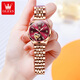 OLEVS Swiss Certified Brand Watches for Women Mechanical Watches Temperamento completamente automático Soccina para mujeres Relojes de mujeres impermeables luminosas