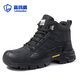
Blue Owl Shield Labor Protection Shoes Men's High Top Anti-Slip Steel Box Anti-Smash Anti-Puncture Safety Soft Sole Function Work Shoes D253BK 40