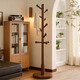 DSRAWMYT solid wood coat rack floor-standing vertical clothes rack bedroom office clothes rack simple multi-hook clothes drying rack