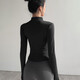 Lugeli Yoga Jacket Women's Spring, Summer, Autumn and Winter Long-Sleeved High-Elastic Breathable Sports Fitness Wear Slim Yoga Top Yoga Jacket [Black M]