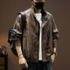 
JEEP SPIRIT Jeep Leather Jacket Maillard Retro Motorcycle Style PU Leather Jacket Men's Spring and Autumn Pilot Jacket Men's Park Coff Clay L Suitable for Weight 120-140Jin [Jin equals 0.5 kg]