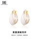 DAISY DREAM plain circle geometric large earrings for women light luxury niche design dripping glazed earrings and ear buckles 2025 new autumn and winter high-end earrings dripping glazed earrings
