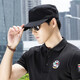 Goshnier military hat men's spring and autumn hat men's peaked cap flat cap big head circumference autumn and winter casual hat versatile sun protection hat black adjustable L large size 60cm