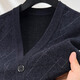 Hengyuanxiang thickened 100% pure wool cardigan vest men 2023 autumn and winter new style pocket sweater vest men Zhongjia M 170/48/105
