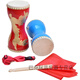 
IGIFTFIRE cowhide breast drum children's waist drum small waist drum thin waist drum long drum yangko drum dance hand-pat drum Xixia drum kid waist drum 12cm red dragon chest drum + drum stick + strap + square scarf