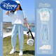 迪士尼（Disney）2024新款套装夏装女童休闲运动服女大童儿童夏季短袖时髦洋气童装 5671撞色+9731紫色(无鞋) 120 cm