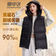 Flying in the Snow Goose Down Autumn and Winter Uniform Down Vest for Men and Women 90 Velvet Fashion Sleeveless Jacket Warm Plush Vest