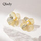 Qlady flower ear pierced earrings for women 2025 new light luxury high-end earrings temperament silver needle earrings