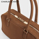 CHARLES&KEITH solid color portable Boston bag crossbody bag women's bag birthday gift CK2-30271398
