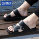 Huili Sandals Мужские летние новые дышащие пляжные туфли легкие не скользящие износостойкие повседневные туфли с двойными сандалиями с двойным назначением 3890 Black 40
