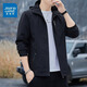 真维斯（Jeanswest）休闲夹克男春秋季新款2025冲锋衣时尚连帽夹克简约百搭外套男 6628卡其【春秋季】 2XL