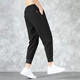 Holzspecker -Freizeithosen für Männer im Sommer Neue Stil Dünne elastische Eis Seidenhose für Männer lose Füße lässige Sporthose für Männer 719 Schwarz [Fußkrawatte] L.