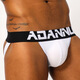 Adano men's underwear breathable elastic U convex bag thong sexy butt lift back empty sports double butt black XXL