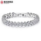 Mu Chen S925 solid silver plated 18K gold bracelet, beautiful full diamond moissanite diamond light luxury design bracelet D-E/extreme white 16cm
