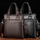 Beihu men's genuine leather handbag horizontal style men's business briefcase shoulder crossbody pure cowhide computer file bag large capacity black horizontal style