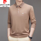 Pierre Cardin Herren Pure Cotton Skin-freundlich-freundliches langärmeliges T-Shirt im Frühjahr und Herbst Neuer Vater mittleren Alters mit Taschenpolar-Hemd-Hemd Top 9901 Camel M 165 suggeriert 100-120 Jin [Jin ist 0,5 kg]
