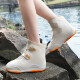 Zhewei Rain Shoes Cover Adult Men and Women Waterproof Boots Cover Double Sole Anti-Slip Shoes Cover Thickened Wear-resistant Rainy Day Foot Cover Water Shoes White [Double Sole + Thickened Wear-resistant] Size 34-3634-36 (Purchase according to the length of the sole) '