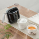 Gold inlaid jade travel tea set, portable single person kung fu set, outdoor simple tea making cup, companion