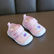 Conejo Big Text Baby Baby Shoes Baby Baby Sole Sole 0-1-2 años de primavera y zapato de verano hablan zapatos de tela para niños anti-deslizamiento Little Bee Pink Inner Longitud 12.5cm (6-12 meses recomendado)