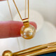 Ya Ge 12-13mm foreign gold bead pendant, perfect round, strong light and slight imperfections, 18K inlaid with diamonds, a gift for mother or lover, with