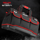 Delixi tool bag multi-functional repair canvas electrician's wear-resistant installation portable thickened tool bag for men New electrician bag 16-inch wear-resistant bottom tool bag