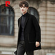 Pier Cardin high-end light luxury double-sided wool woolen coat for men's spring and autumn thickened wool woolen coat for men's windbreaker medium length gray-green XL weight 145-160 Jin [Jin equals 0.5 kg]