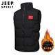 JEEP SPIRIT Flag Vest Men's Autumn and Winter China National Team Down Cotton Warm Vest School Sports Games Vest Sportswear Vest E302-8055 Black XL