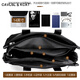 CavlslKcat canvas briefcase men's handbag casual business office computer bag large capacity business trip shoulder crossbody backpack black large bag 15.6 inches 39*11*29cm