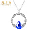Haikai Necklace Women's Sapphire Necklace Luxury Jewelry Chinese Valentine's Day Birthday Gift for Wife and Girlfriend Sapphire Necklace (0.82CT/Selected Flawless)