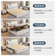 Yu Feiqi Nordic Solid Wood Bed Double Bed Modern Simple High Box Night Light Storage Charging Bed 9902# Bed + Latex Brown Pad [Comfortable Latex] 1.8*2.0m (High Box with Tail Draw)