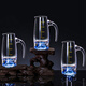 Flower Language Four Seasons Liquor Cup Wine Distributor Household Set One-cup Bullet Cup Light Luxury Glass Wine Set High-end Spirit Cup Goblet 6 Pots 6 Cups 1 Stand Blue Mountain Pot + Blue Mountain Cup