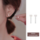 Qi Xiaomi pure 999 pure silver pearl earrings for women with pierced ears for sleeping, no need to remove, temperament, high-end earrings and earrings 2025 new style 999 silver 5mm pearl earrings pair