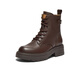 Botas de Bata Martin para el centro comercial de invierno para mujeres New Cow Wide British British British Boots Versátiles Boots AGC41DD4 Marrón Color - Single 37