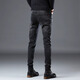 Jeep Spirit Jeep 2024 Black Jeans Männer schlanke kleine Füße koreanischer Stil Trendy Elastic Casual Frühlings- und Herbsthosen 1049-Grau 29