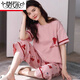 
Modal pure cotton pajamas for women in summer short-sleeved cropped pants set loose spring and summer can wear home clothes outside. Short-sleeved cropped pants 681 M Recommended 80-98 Jin [Jin equals 0.5 kg]