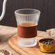 Vertical pattern belted coffee cup, good-looking Internet celebrity glass cup, insulated heat-resistant glass cup, home organ cup 230ml 1 piece