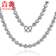 Xizhao Jewelry Platinum Necklace Laser Bead Necklace PT950 Round Pearl Bead Buddha Bead Necklace Versatile Platinum Chain Customized 80g Shipping in 1-10 working days