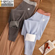 Modal men's velvet thickened thermal pants for boys, mid-waist autumn and winter youth stretch slim leggings, cotton wool pants, dark gray XL - weight 130-150Jin Jin equals 0.5 kg
