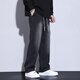 Джинсы Woodpecker (TUCANO) мужские осенне-зимние, американское ретро плюс бархатная драпировка, модные свободные широкие брюки в гонконгском стиле, повседневные прямые мужские брюки, черные, серые, весенне-осенние, стандартные M (рекомендуемый вес 105-130 Цзинь Цзинь равен 0,5 кг)