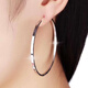 Crystal large hoop earrings for women 990 pure silver earrings hoop earrings hoop earrings European and American style exaggerated light luxury jewelry