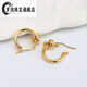 Mengpao 18K gold simple plain hoop earrings for women, unique knotted small ear hoops, niche design, k gold ear buckles, new trendy earrings, weighing about 1.07g