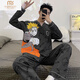 Modal Men's Pajamas Adolescente de primavera y otoño ADOMBRADO Cárdigan de gran tamaño de gran tamaño pantalones de manga larga Conjunto de ropa para el hogar 9902 (cárdigan de manga larga) M (75100Jin [Jin equivale a 0.5 kg]) Altura por debajo de 165
