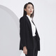 雅戈尔（YOUNGOR）套西上衣女673款双排一粒扣宽松版西服垂感挺括新品商场同款 黑色 M 165/88A