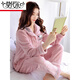 Modal Koralle Velvet Spring, Herbst- und Winter-Pyjamas für Frauen, verdickter plus samtiger Flanell warme Hauskleidung zwei-teilige Set können außerhalb von 9922 getragen werden [doppelseitig plus Samt verdickt] M [Vorgeschlagene 80-100 Jin [Jin gleich 0,5 kg]]